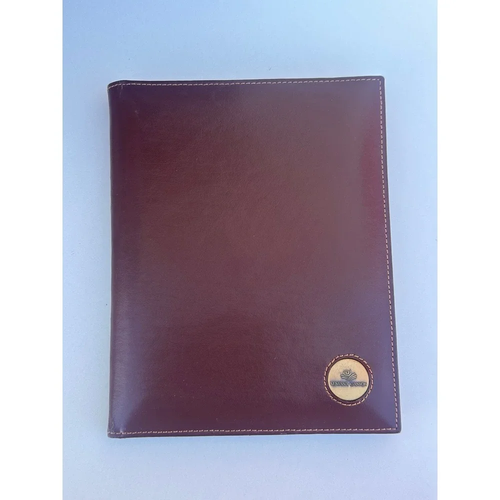 Palm West Leather Ventana Canyon Photo Album Document Holder Brown